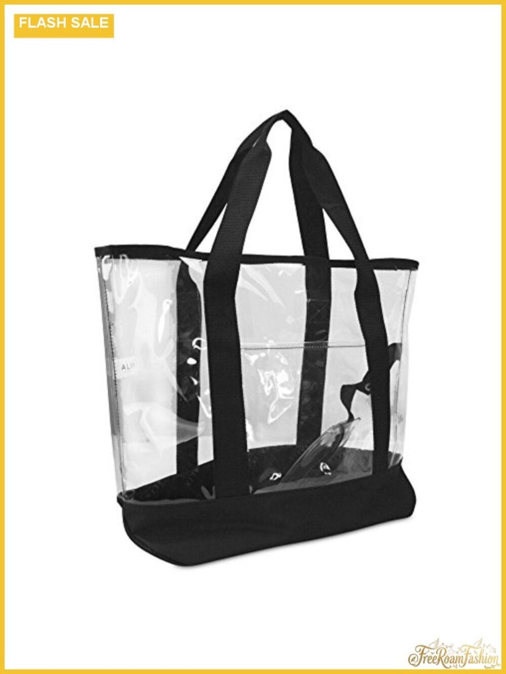 Large Clear PVC Tote Bag with Pouch for Travel Shopping